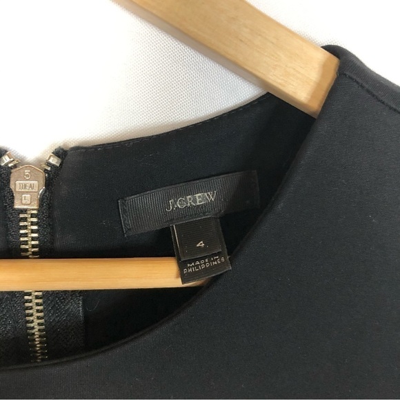 J. Crew Black Long Sleeve Exposed Zipper Sheath Dress 4 - Picture 4 of 5